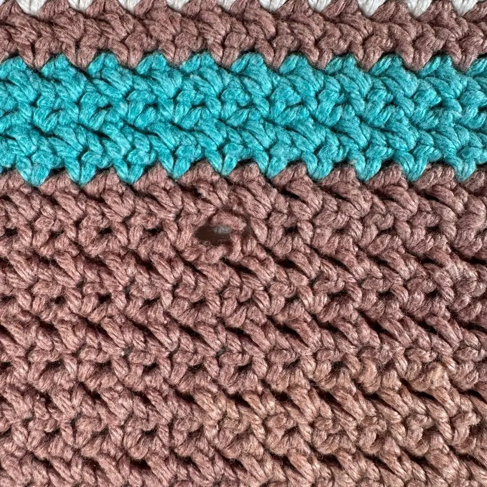 Handmade Crochet Striped Car Seat/Stroller/Pet Blanket 18.5 x 20.5  See NOTE